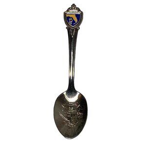 Florida Collectible Silver Travel Souvenir 4 3/8” Spoon Enamel Shield‎ USA EUC